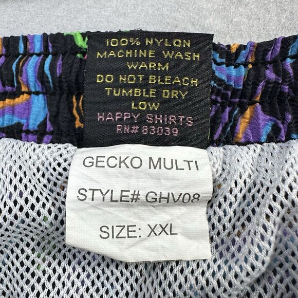 Gecko Hawaii Men’s XXL Swim Trunks Vintage 90s Mesh Liner All Over Print - Picture 9 of 13
